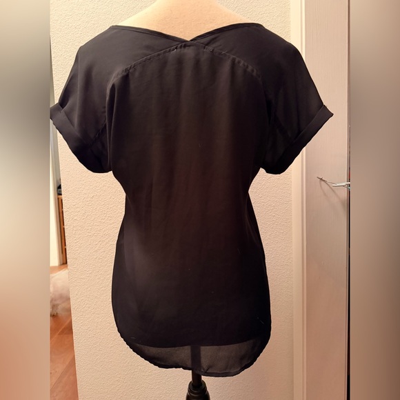 Pink Rose Black Women's Blouse - Picture 6 of 9